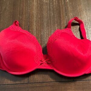 Maidenform 34D Red Lace Trim T-Shirt Bra - Women Intimates & Sleepwear